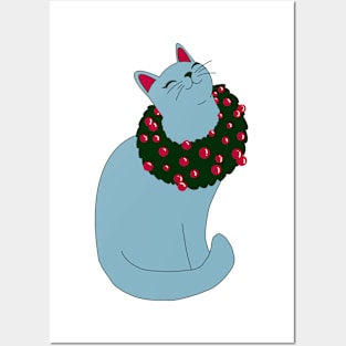 Miss Christmas Kitty Posters and Art